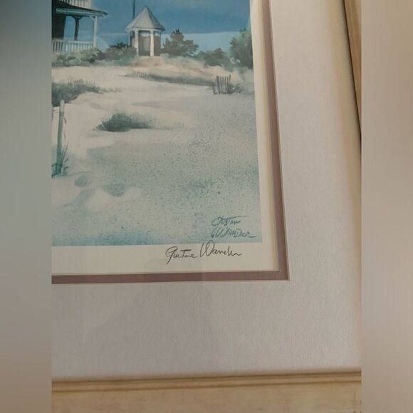 VTG Gustave Wander Painting Reprint Art Frame Victories By The Sea Poster Blue - Picture 5 of 13